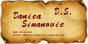 Danica Simanović vizit kartica